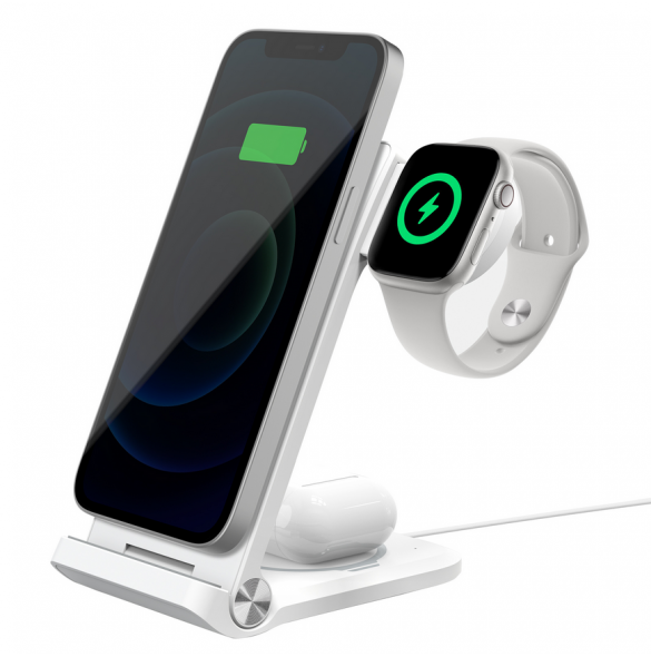Nillkin PowerTrio 3in1 trådlös laddare MagSafe för Apple Watch Vit (MFI)