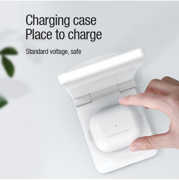 Nillkin PowerTrio 3in1 trådlös laddare MagSafe för Apple Watch Vit (MFI)
