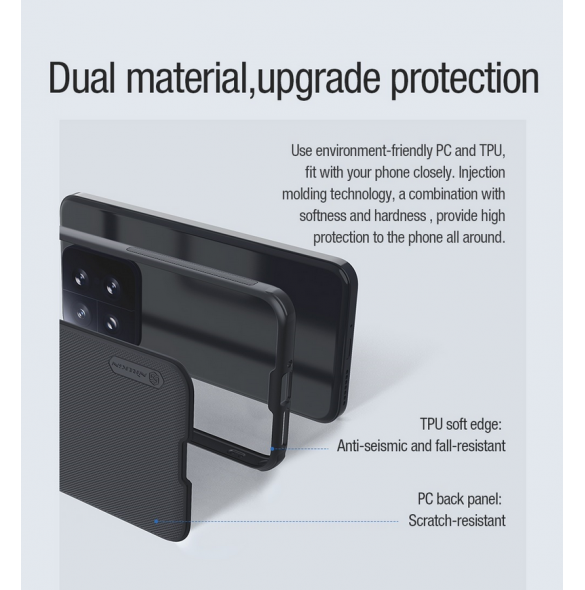 Nillkin Super Frosted PRO Magnetic Back Cover för Xiaomi 14 Black
