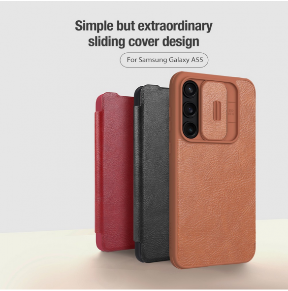 Nillkin Qin Book PRO-fodral till Samsung Galaxy A55 5G Brun
