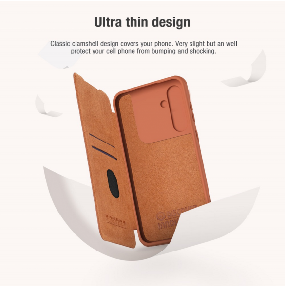 Nillkin Qin Book PRO-fodral till Samsung Galaxy A55 5G Brun