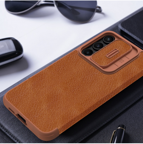 Nillkin Qin Book PRO-fodral till Samsung Galaxy A55 5G Brun
