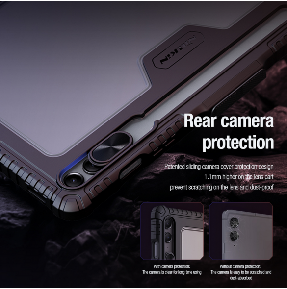 Nillkin Bumper PRO Protective Stand Case Multi-angle för Samsung Galaxy Tab S9 FE+ Svart