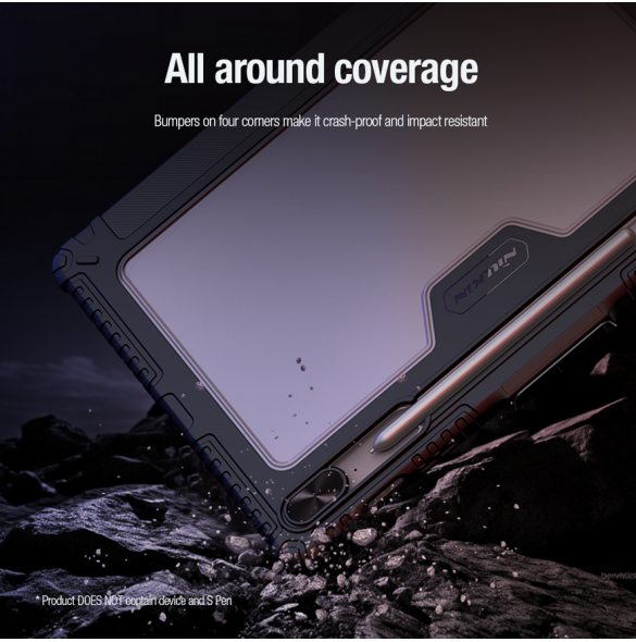 Nillkin Bumper PRO Protective Stand Case Multi-angle för Samsung Galaxy Tab S9 FE+ Svart
