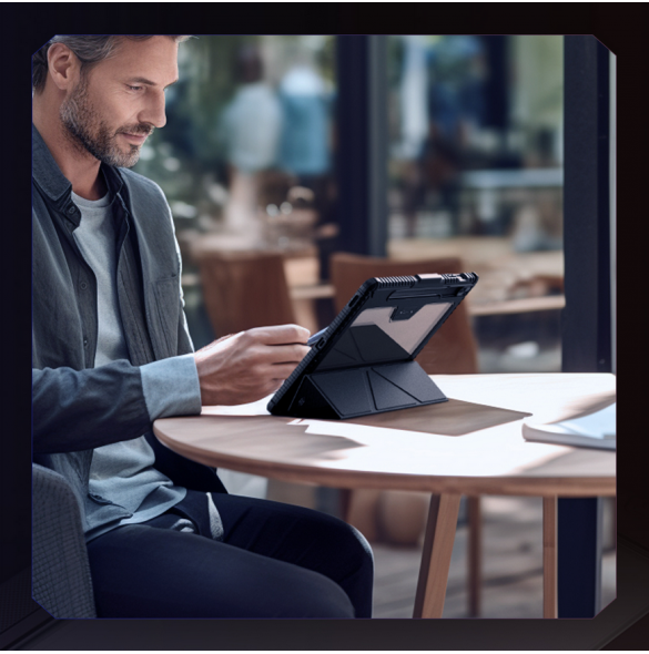 Nillkin Bumper PRO Protective Stand Case Multi-angle för Samsung Galaxy Tab S9 FE+ Svart