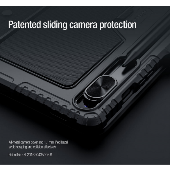 Nillkin Bumper Combo tangentbordsfodral (bakgrundsbelyst version) för Samsung Tab S9+ Svart