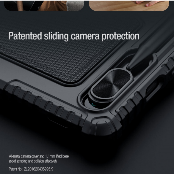 Nillkin Bumper Combo tangentbordsfodral (bakgrundsbelyst version) för Samsung Tab S9 Svart