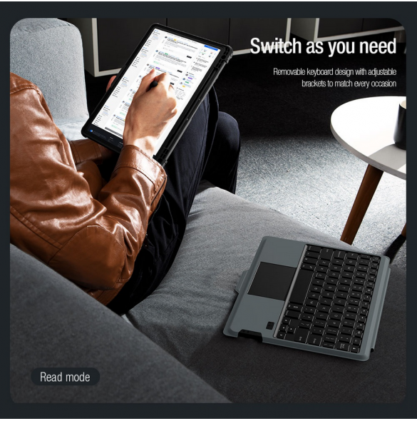 Nillkin Bumper Combo tangentbordsfodral (bakgrundsbelyst version) för Samsung Tab S9 Svart