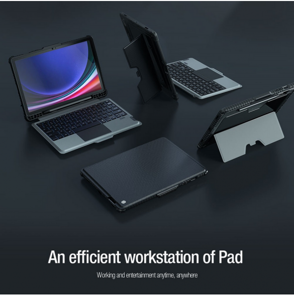 Nillkin Bumper Combo tangentbordsfodral (bakgrundsbelyst version) för Samsung Tab S9 Svart