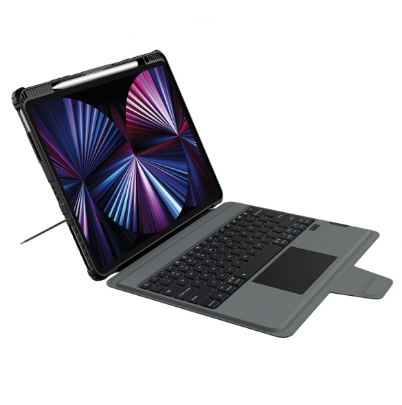 Nillkin Bumper Combo tangentbordsfodral (bakgrundsbelyst version) för iPad 12.9 Pro 2020/2021/2022 Svart