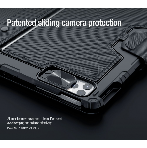 Nillkin Bumper Combo tangentbordsfodral (bakgrundsbelyst version) för iPad 12.9 Pro 2020/2021/2022 Svart