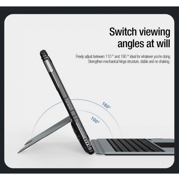 Nillkin Bumper Combo tangentbordsfodral (bakgrundsbelyst version) för iPad 12.9 Pro 2020/2021/2022 Svart