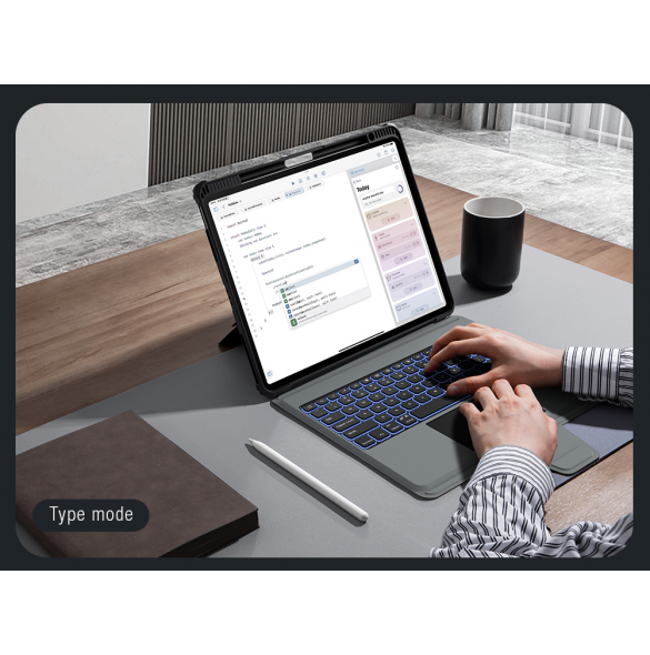 Nillkin Bumper Combo tangentbordsfodral (bakgrundsbelyst version) för iPad 12.9 Pro 2020/2021/2022 Svart