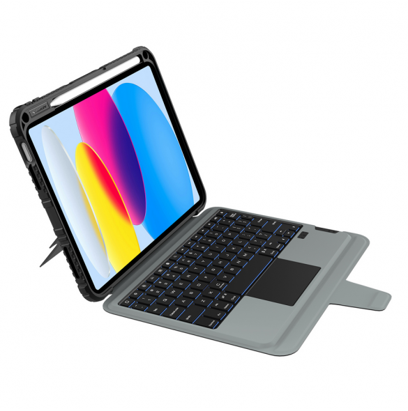 Nillkin Bumper Combo tangentbordsfodral (bakgrundsbelyst version) för iPad 10.9 2022 Svart