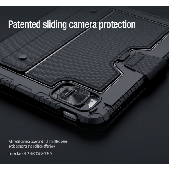 Nillkin Bumper Combo tangentbordsfodral (bakgrundsbelyst version) för iPad 10.9 2022 Svart