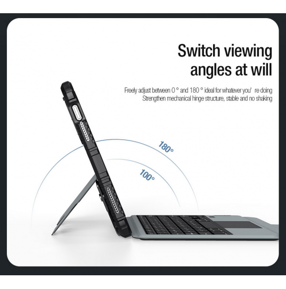 Nillkin Bumper Combo tangentbordsfodral (bakgrundsbelyst version) för iPad 10.9 2022 Svart