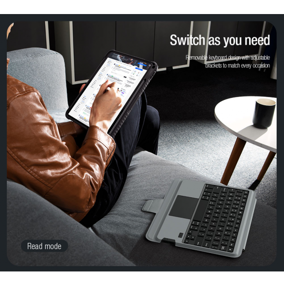 Nillkin Bumper Combo tangentbordsfodral (bakgrundsbelyst version) för iPad 10.9 2022 Svart