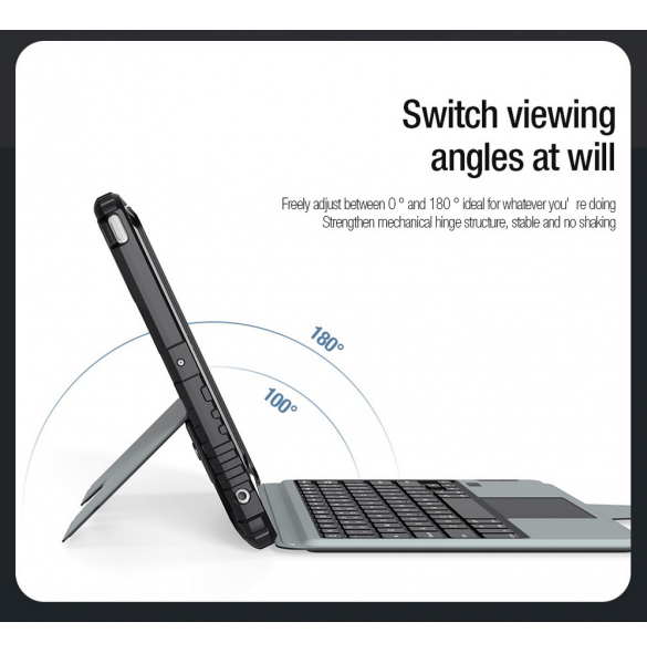 Nillkin Bumper Combo tangentbordsfodral (bakgrundsbelyst version) för iPad 10.2 2019/2020/2021 Svart