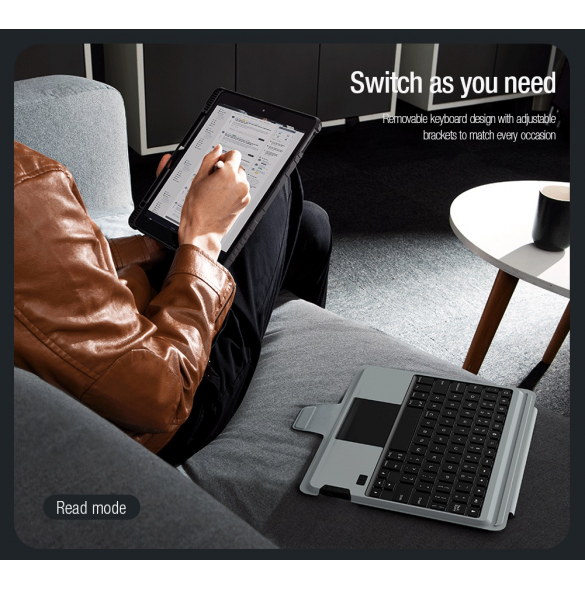 Nillkin Bumper Combo tangentbordsfodral (bakgrundsbelyst version) för iPad 10.2 2019/2020/2021 Svart
