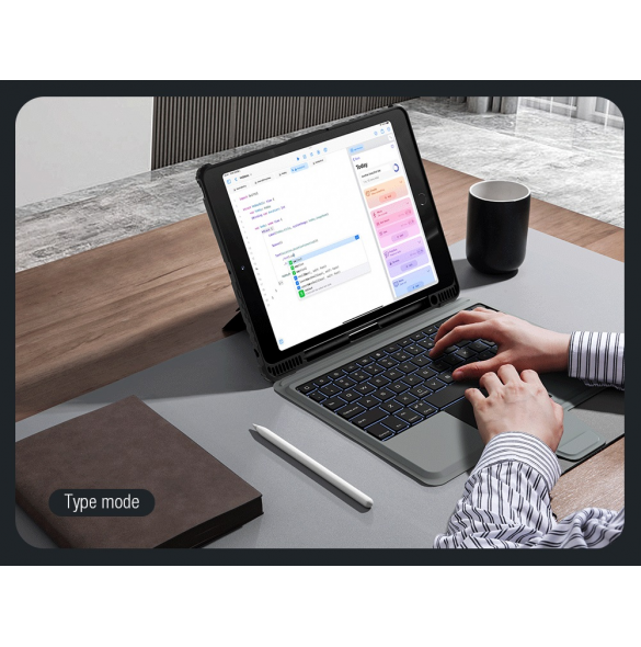 Nillkin Bumper Combo tangentbordsfodral (bakgrundsbelyst version) för iPad 10.2 2019/2020/2021 Svart