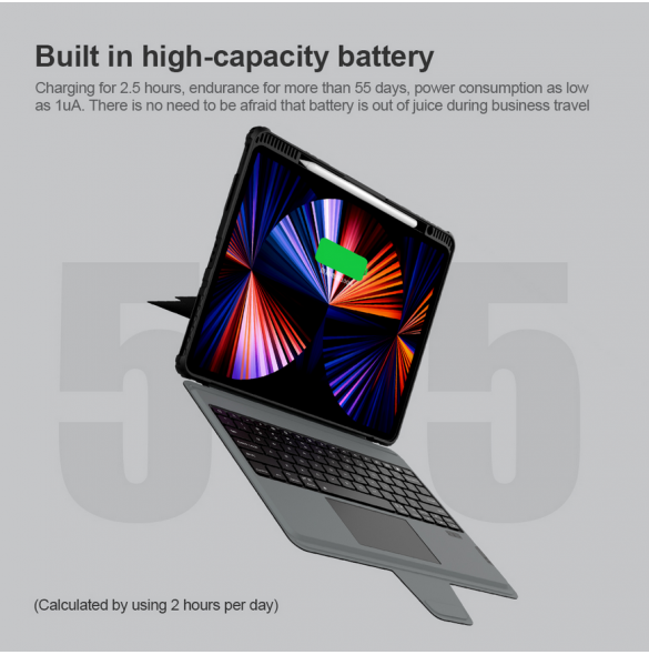 Nillkin Bumper Combo tangentbordsfodral för iPad Pro 12.9 2020/2021/2022 Svart