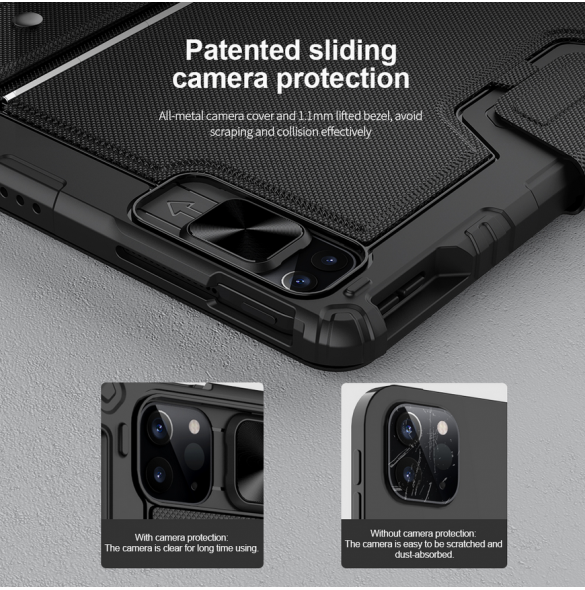Nillkin Bumper Combo tangentbordsfodral för iPad Pro 12.9 2020/2021/2022 Svart