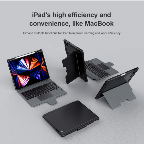 Nillkin Bumper Combo tangentbordsfodral för iPad Pro 12.9 2020/2021/2022 Svart