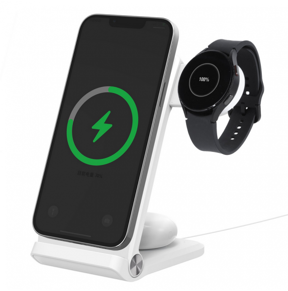 Nillkin PowerTrio 3in1 trådlös laddare MagSafe för Samsung Watch White