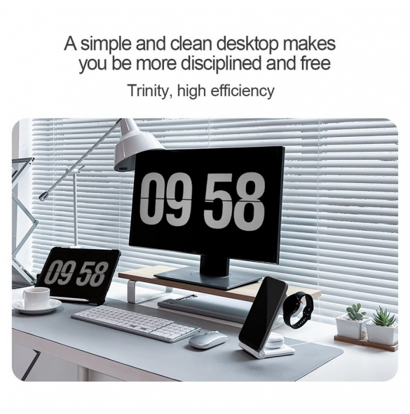 Nillkin PowerTrio 3in1 trådlös laddare MagSafe för Samsung Watch White