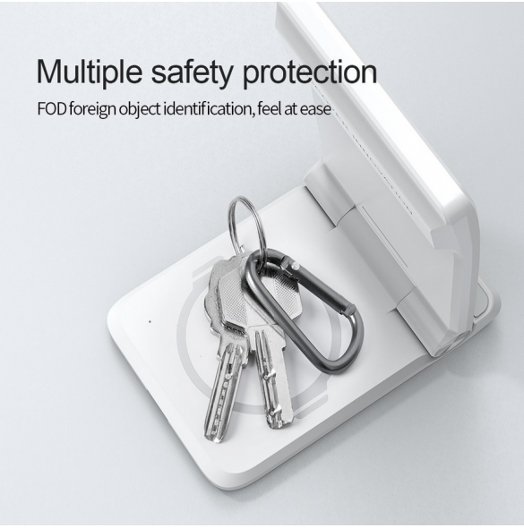 Nillkin PowerTrio 3in1 trådlös laddare MagSafe för Samsung Watch White