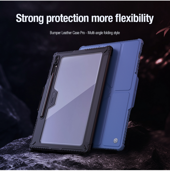 Nillkin Bumper PRO Protective Stand Case Multi-angle för Samsung Galaxy Tab S9 Ultra Sapphire Blue
