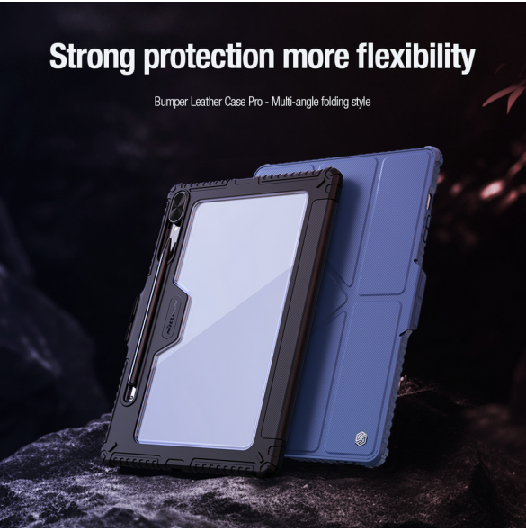 Nillkin Bumper PRO Protective Stand Case Multi-angle för Samsung Galaxy Tab S9+ Sapphire Blue
