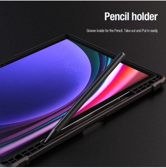 Nillkin Bumper PRO Protective Stand Case Multi-angle för Samsung Galaxy Tab S9+ Svart