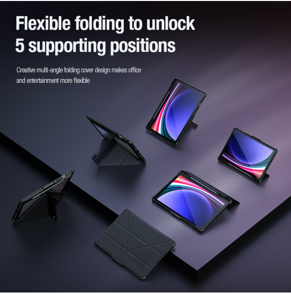 Nillkin Bumper PRO Protective Stand Case Multi-angle för Samsung Galaxy Tab S9 Svart