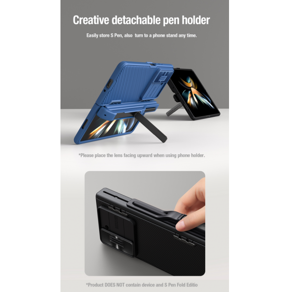 Nillkin CamShield FOLD Slot+Stand Hard Case för Samsung Galaxy Z Fold 5 Blue