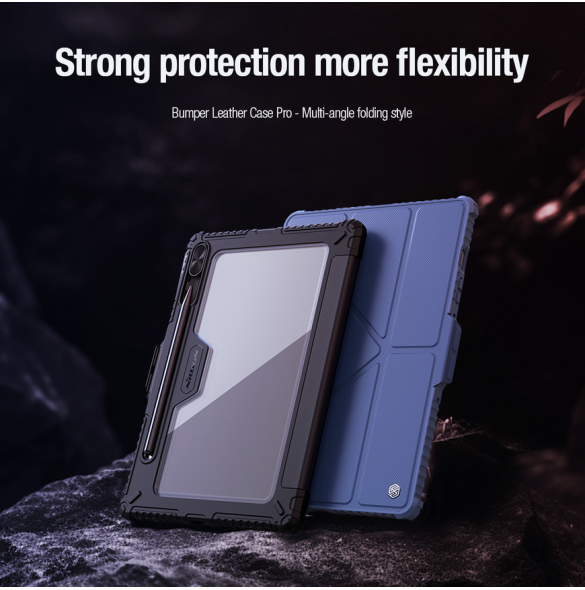 Nillkin Bumper PRO Protective Stand Case Multi-angle för Samsung Galaxy Tab S9 Sapphire Blue
