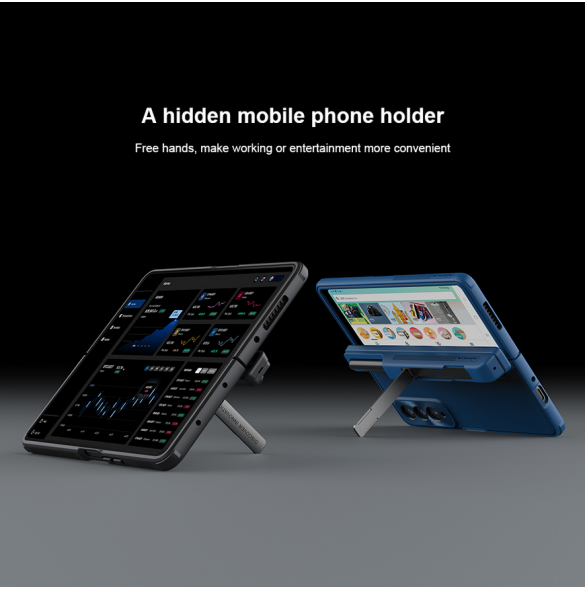 Nillkin Super Frosted FOLD Slot+Stand Back Cover for Samsung Galaxy Z Fold 4 Blue
