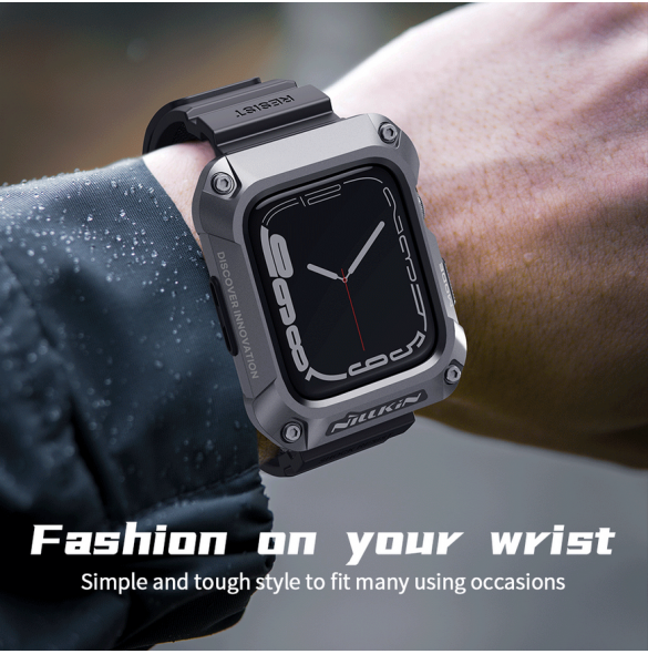 Nillkin DynaGuard Wristband + Case for Apple Watch Series 45mm 7/8/9 Black