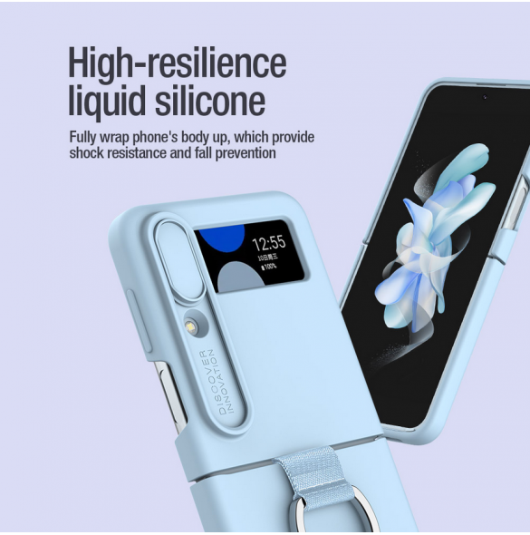Nillkin CamShield Silky Silicone Case for Samsung Galaxy Z Flip 4 5G Light Peach