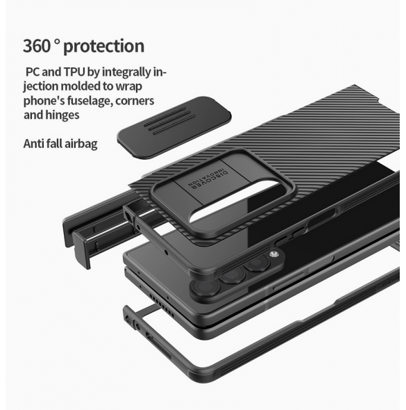 Nillkin CamShield PRO Slot+Stand Hard Case for Samsung Galaxy Z Fold 4 5G Deep Green