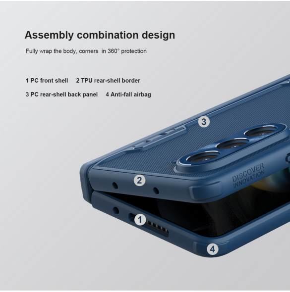 Nillkin Super Frosted FOLD Stand Back Cover for Samsung Galaxy Z Fold 5 Blue