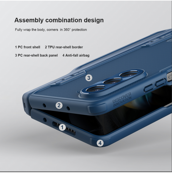 Nillkin Super Frosted FOLD Slot+Stand Back Cover for Samsung Galaxy Z Fold 5 Blue