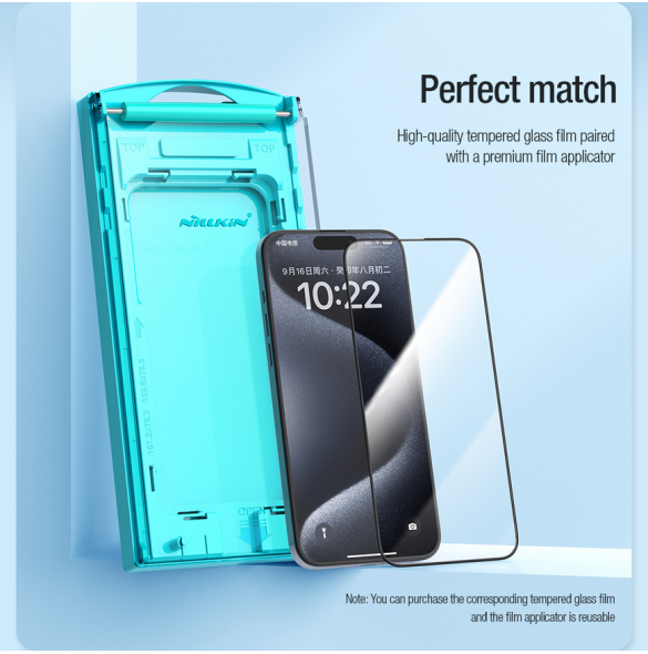 Nillkin EZ SET härdat glas (2st) för Apple iPhone 15 Pro Max Svart