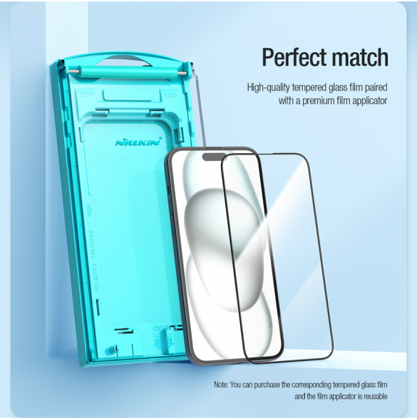 Nillkin EZ SET härdat glas (2st) för Apple iPhone 15 Svart