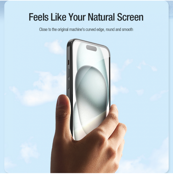 Nillkin EZ SET härdat glas (2st) för Apple iPhone 15 Svart