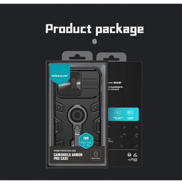 Nillkin CamShield Armor PRO Magnetic Hard Case för Apple iPhone 14 Pro Svart