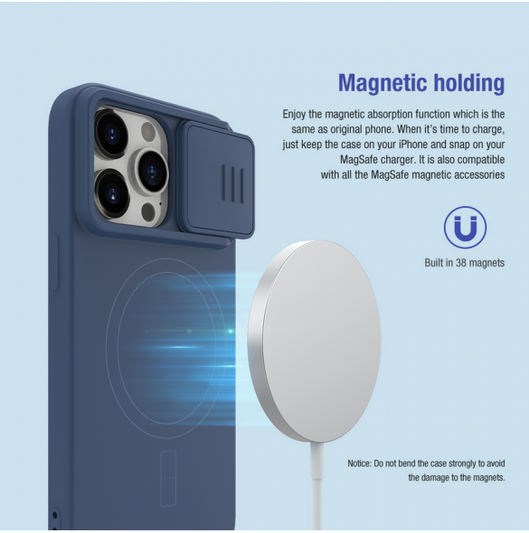 Nillkin CamShield Silky Magnetic Silikonfodral till Apple iPhone 15 Pro Svart