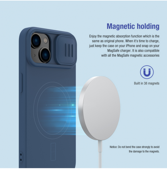 Nillkin CamShield Silky Magnetic Silikonfodral till Apple iPhone 15 Svart