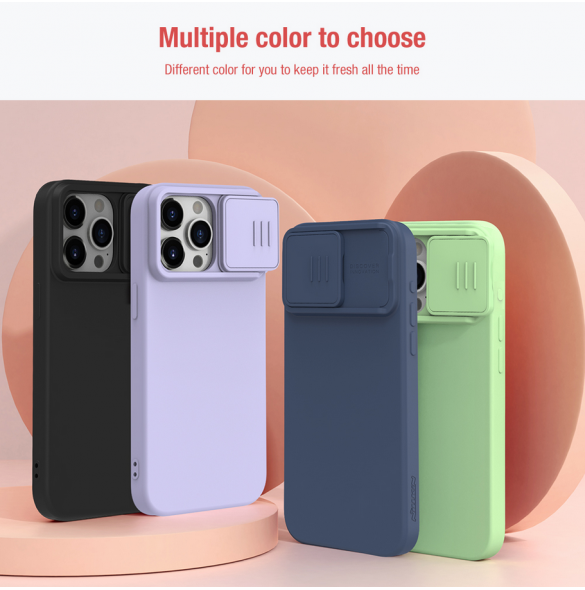 Nillkin CamShield Silky Magnetic Silikonfodral till Apple iPhone 15 Pro Max Svart