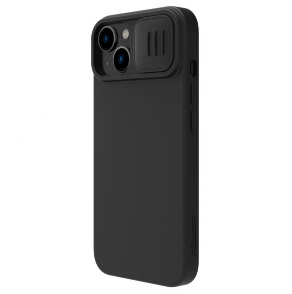 Nillkin CamShield Silky Magnetic Silikonfodral till Apple iPhone 15 Plus Svart